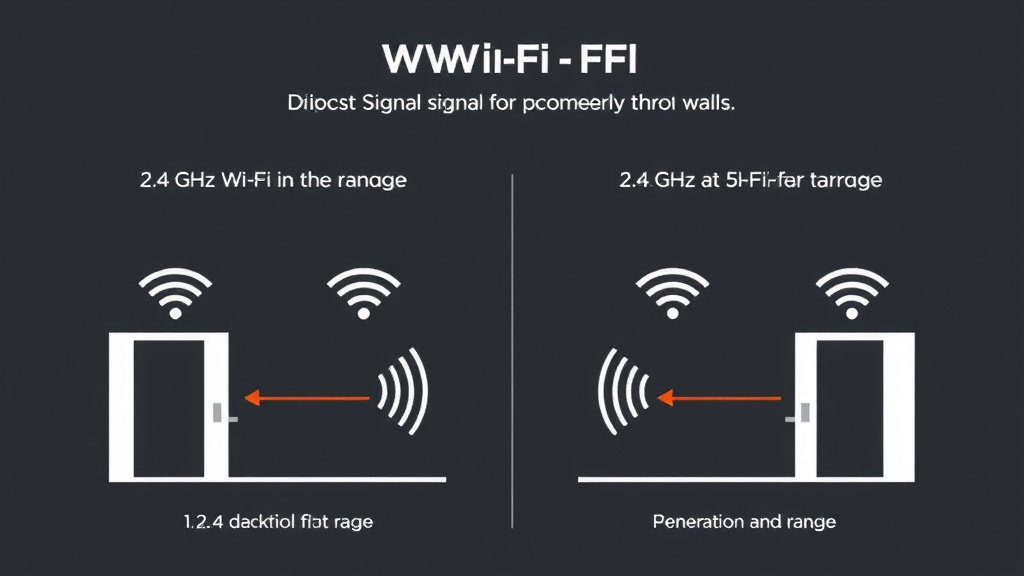 와이파이 신호가 벽을 통과할 때 감쇄되는 현상을 설명하는 다이어그램 이미지